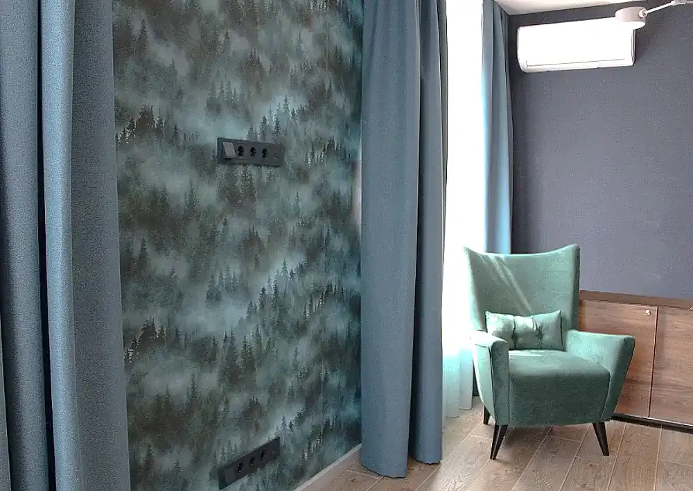 Шторы из ткани блэкаут рогожка